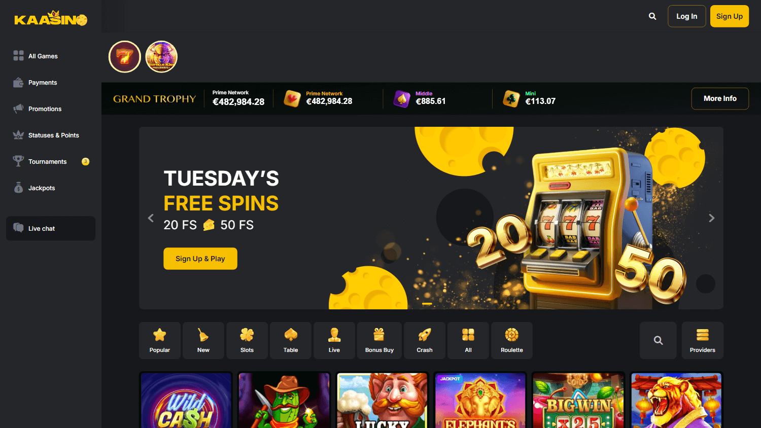 Kaasino Casino Desktop screenshot